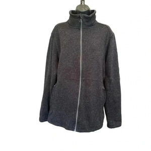 MCKINLEY Heather Black Mock Neck Sweater Jacket - size XL